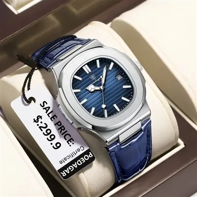Poedagar New Luxury Fashion Leather Strap Watcher 남성의 빛나는 방수 석영 시계.